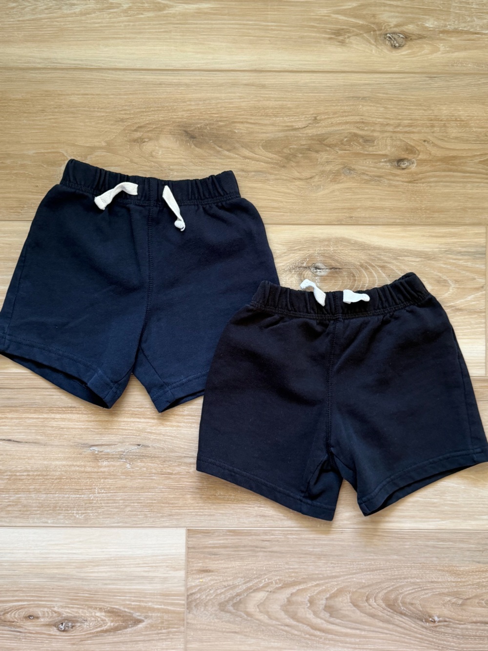 The Children's Place Black Drawstring Cotton Shorts - Set of 2